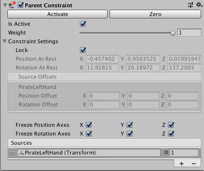 Pass false to set the Objects position relative to its new parent. . Unity parent constraint example